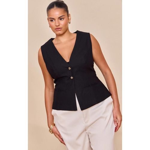 Plus Gilet En Effet Lin Noir, Noir