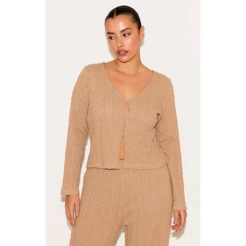 Plus Top Textur Gris Pierre  Manches Longues, Gris Pierre