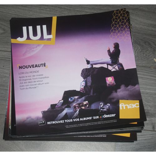 Plv Souple 30x30cm Jul Loin Du Monde Rap / Magasins Fnac