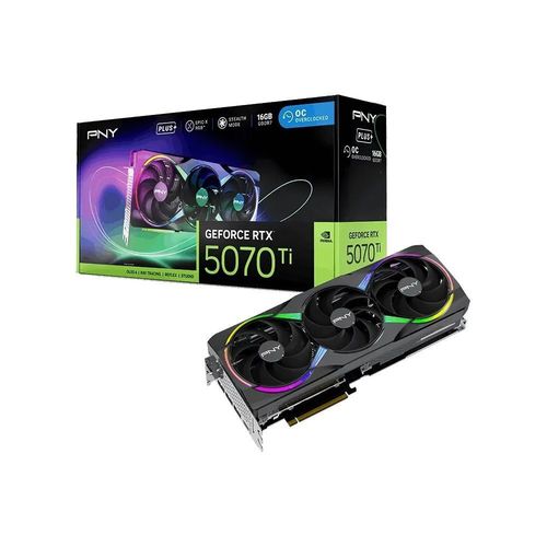 PNY GeForce RTX 5070 Ti Epic-X RGB Overclocked Triple Fan Plus, GeForce RTX 5070 Ti, 16GB GDDR7, PCI-Express