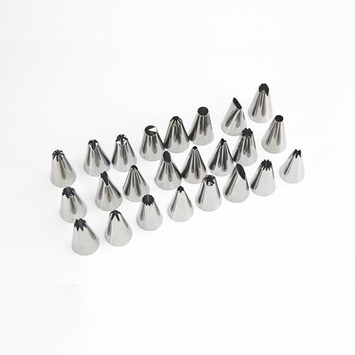 Poche  Douille Rutilisable En Silicone Pour Dcoration De Gteau,Accessoire De Cuisine,En Forme De Poupe De Crme,En Acier Inoxydable,Outil De Cuisson, - Type 24pcs