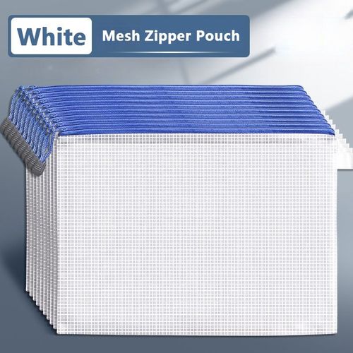 Pochette  Documents En Maille Avec Fermeture clair,Format A3/A4/A5/Horizon,tanche,Dossiers De Fichiers,Fournitures Scolaires Et De Bureau,Trousse  Crayons,Sacs De Ma - Type White-B5 (29cmx21cm)