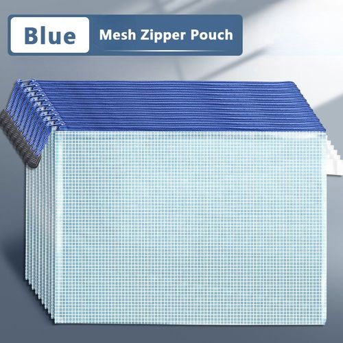 Pochette  Documents En Maille Avec Fermeture clair,Format A3/A4/A5/Horizon,tanche,Dossiers De Fichiers,Fournitures Scolaires Et De Bureau,Trousse  Crayons,Sacs De Maq - Type Blue-B5 (29cmx21cm)