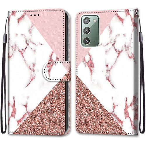 Pochette Coque Pour Samsung Note20 Cuir Flip Pu Avec Tpu Silicone Antichoc Housse Support Portable Wallet Coque Elegant Protection Etui Pour Samsung Galaxy Note20,Motif A Trois Pierres