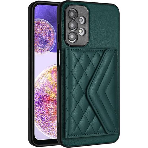 Pochette Dames Pour Samsung Galaxy A23 Bquille,tui Portefeuille Cuir Pour Femmes Pochette Flip Portefeuille,Housse Haute Qualit 7 Porte Cartes Le Bouton Fermeture Support,Vert