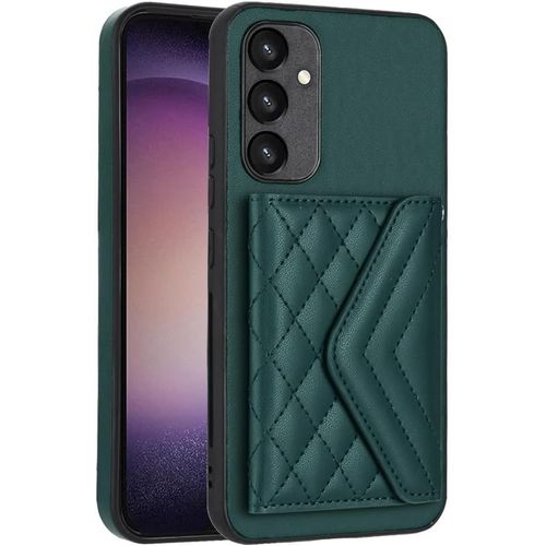 Pochette Dames Pour Samsung Galaxy A34 5g,tui Portefeuille Cuir Pour Femmes Pochette Flip Portefeuille,Housse Haute Qualit 7 Porte Cartes Le Bouton Fermeture Support,Vert