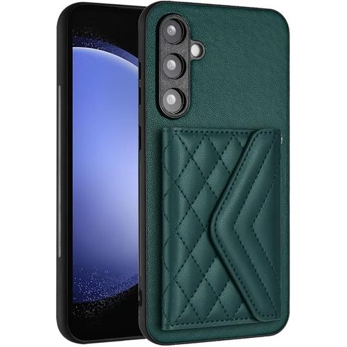 Pochette Dames Pour Samsung Galaxy S23 Fe 5g,tui Portefeuille Cuir Pour Femmes Pochette Flip Portefeuille,Housse Haute Qualit 7 Porte Cartes Le Bouton Fermeture Support,Vert
