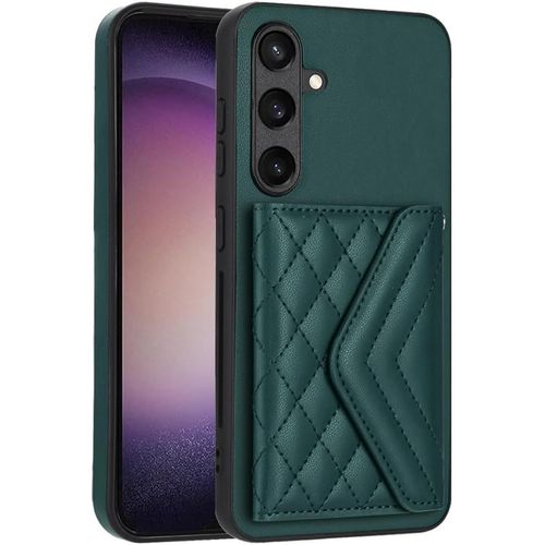 Pochette Dames Pour Samsung Galaxy S24 Plus,tui Portefeuille Cuir Pour Femmes Pochette Flip Portefeuille,Housse Haute Qualit 7 Porte Cartes Le Bouton Fermeture Support,Vert