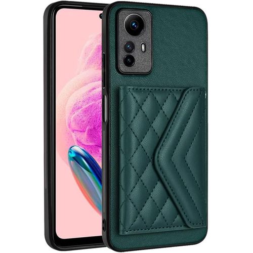Pochette Dames Pour Xiaomi Redmi Note 12s 4g,tui Portefeuille Cuir Pour Femmes Pochette Flip Portefeuille,Housse Haute Qualit 7 Porte Cartes Le Bouton Fermeture Support, Vert
