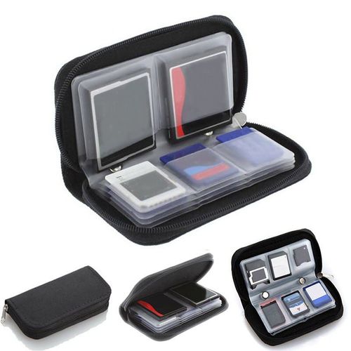 Pochette De Transport Pour Carte Mmoire Micro Sd, 1 Pice, Noir, Sdhc, Mmc Cf, Sac De Rangement, Bote, Porte tui, Portefeuille De Protection, Vente En Gros