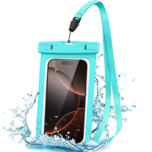 Pochette tanche pour Samsung Galaxy A16 A15 A14 A26 A36 A56 A06 A05s A25 A35 A34 A55 A54 A53, IPX8 avec Bordure Turquoise - E.F.Connection