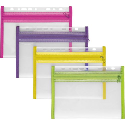 Pochette Porte-Documents Avec Fermeture clair, 4 Pices, Din A5, Classable, Jaune, Vert, Rose, Violet, Velobag Xxs, Pochette  Fermeture clair