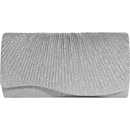 Pochette Soiree Femme, Sac De Soire Femme, Pochettes Et Clutches Femmes, Pochettes Enveloppe En Paillettes Brillant Argent Avec Chane, Sac  Main Pour Mariage, Fete, Voyage, Boule (Argent[H2705]