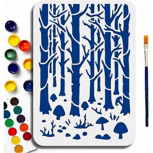 Pochoir Champignon Forestier Format A4 11,7 X 8,3 Pouces Pochoir Rutilisable Pour Arbre Champignon Pochoir Herbe Toxicoderma Modle De Dessin Creux Pour Animaux De Compagnie Pour Mur Dcoration De La Maison