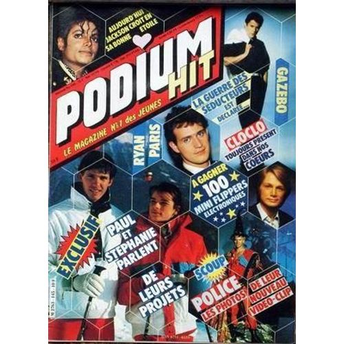 Podium Hit N 145 Du 01/03/1984 - Claude Francois - S. Marceau - P. Bachelet - M. Jackson - J.P. Capdevielle - F. Valerie - Matt Dillon - Bananarama - Zadora - Police - C. Sauvage - Clio Goldsmith - Isabelle Adjani.