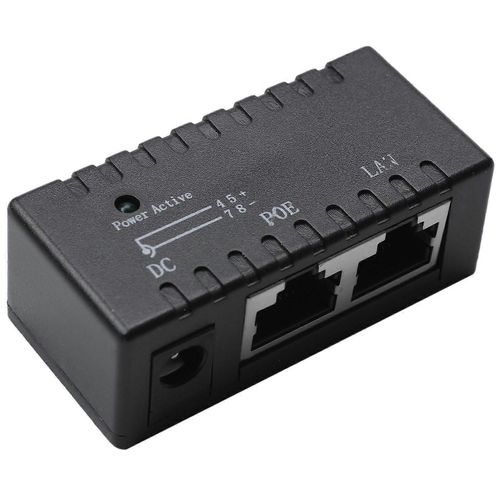 Poe Splitter Poe Injecteur Rj45 Dc 5.5Mm x 2.1Mm Entre Poe Passif Injecteur Splitter Adaptateur Connecteur Pour Camra Rseau Ip (Noir)