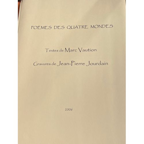 Pomes Des Quatre Mondes Textes De Marc Vaution ; Gravures De Jean -Pierre Jourdain   
