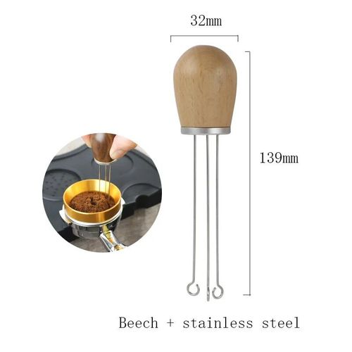 Poigne de machine  caf  double oreille en acier inoxydable,filtre sans fond,porte-filtre pour Rocket Expobar E61,Cemilai,Rancilio,58mm - Type coffee tamper needle
