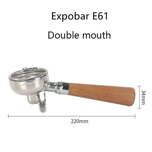Poigne de machine  caf  double oreille en acier inoxydable,filtre sans fond,porte-filtre pour Rocket Expobar E61,Cemilai,Rancilio,58mm - Type Double mouth-A