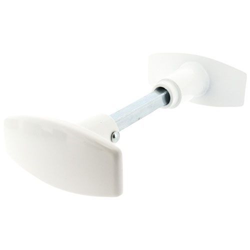 Poigne De Porte Bouton Double Carr De 6/7 Aluminium Blanc