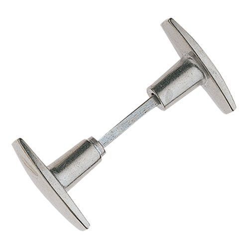 Poigne De Porte Bouton Double Carr De 6/7 Aluminium Poli