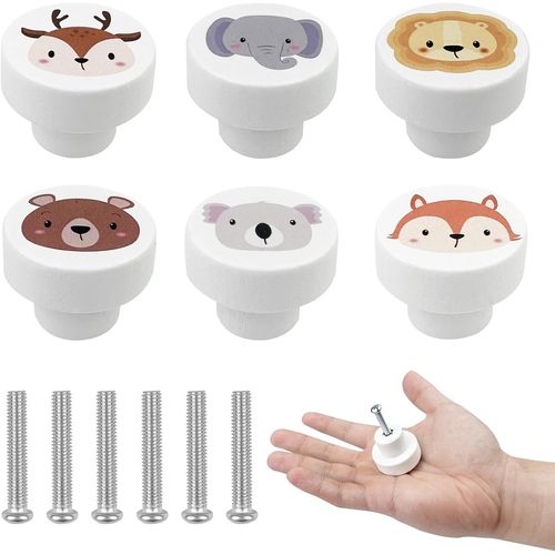 Poigne Meuble(6Pcs), Bouton Tiroir Cuisine Bois De Forme Mignonne Pour Placards, Poignee Poignet Commode Tirettes Bebe, Porte D'Armoire Boutonsde Meubles Et Poignes Pour Mobilier[JIA5284883]