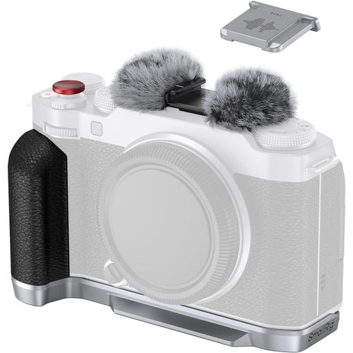 Poigne X-M5 En L Pour Fujifilm X-M5, Plaque De Fixation Rapide Intgre Pour Arca, Latrale Lgre En Silicone, Comprend Un Pare-Brise Avec Adaptateur Pour Griffe Froide (Argent) [GOP6253107]