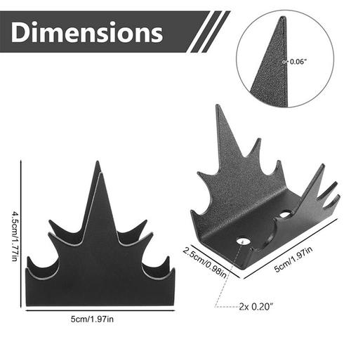 Pointes De Scurit Murales Multifonctionnelles,Pointes Antivol,Barrire Dissuasive Contre Les Intrus,Dfense Des Oiseaux,12 Pices - Type 12spikes24screws