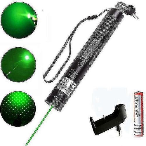 Pointeurs Laser 10000m 532nm Vert Laser Sight Pointeur Laser Haute Puissant Mise Au Point Rglable Laser 303 + chargeur + 18650 Batterie