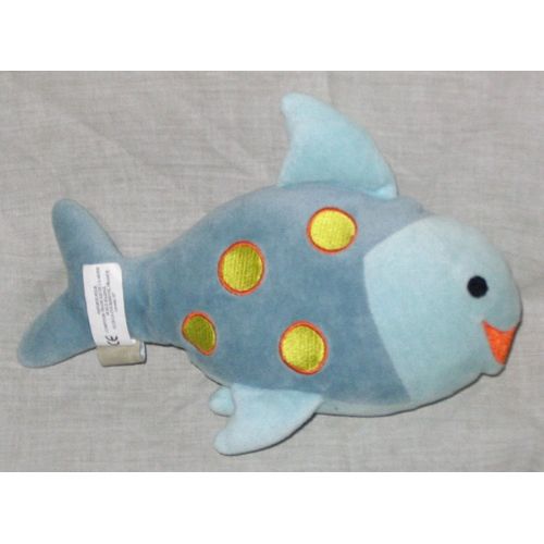 Poisson Doudou Bleu Jaune Orange Tcf Tout Compte Fait 25 Cm