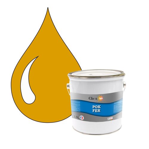 Pok Fer Jaune : Peinture De Finition Antirouille Laque Semi-Brillante Mtaux Ferreux - 2,5l - Ral 1007 - Jaune Narcisse