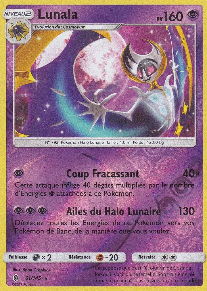 Pokemon 61 R 145 Lunala Reverse Cartes De Jeux Rakuten