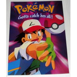 Pokemon Sacha Avec Un Pokeball Poster Plastifie 61 5cm X 43cm Rakuten