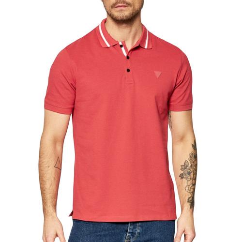 Polo Guess Classic Logo Triangle Homme Rouge