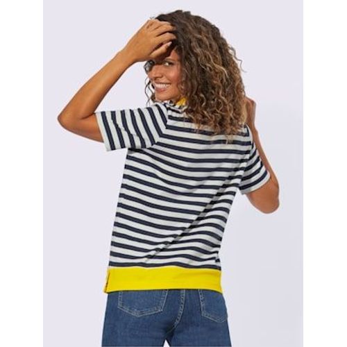 Polo Pur Coton - Collection L - Marine-Jaune Soleil