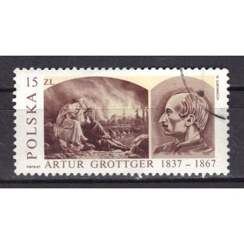 Pologne 1987 : 150 Anniversaire De La Naissance D'artur Grottger (1837-1867) : Portrait Et 