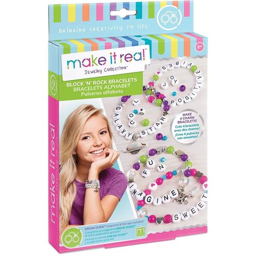 Polymark Make It Real - Kit 4 Bracelets Alphabet Avec Breloques