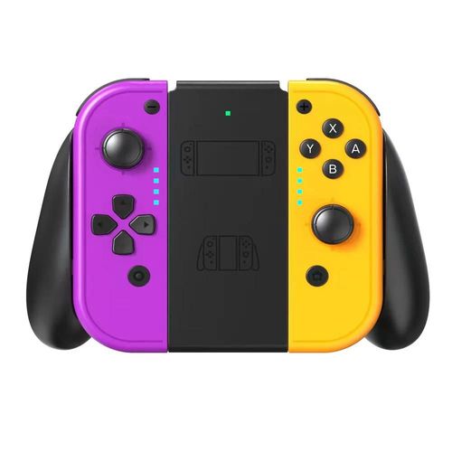 Pomercons-Manette De Jeu Sans Fil Bluetooth, Joystick, Joypad, Dragonne, Poigne De Charge, Nintendo Switch, Oled, Lite-Purple Yellow 3