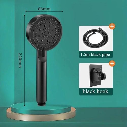 Pommeau De Douche Multifonction Rglable, 5 Modes De Pression, Grande Buse De Douche  Eau, Massage, Accessoire De Salle De Bains, Douche De Pluie-Ensemble Noir