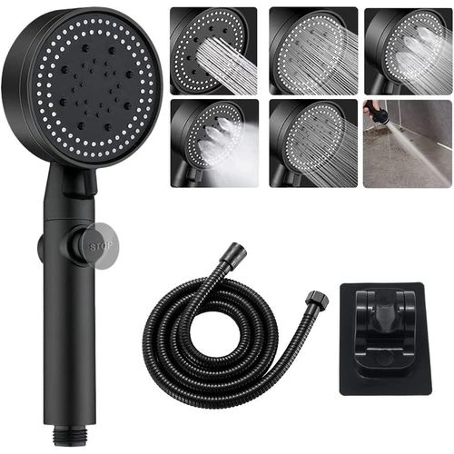 Pommeau De Douche Surpresseur Haute Pression Avec Tuyau De 1,5 M Et Support, Douchette  Effet Pluie 5 Modes 2023, Pommeau De Douche Cascade, Arrt D'conomie D'eau, Pommeau De Douche  Main, Universe