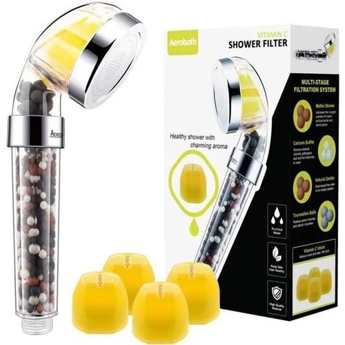 Pommeau Douche Filtrant Vitamine C Filtre Douchette Anti Calcaire Chlore, Douche  Main Haute Pression Economie D\Eau Filter