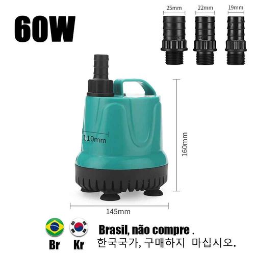 Pompe  Eau Submersible  Aspiration Infrieure Pour Aquarium 220v-240v,Utilise Pour Le Cycle De L'eau Et Le Pompage Du Rservoir  Poissons. - Type 60w 2500lh-Eu Plug