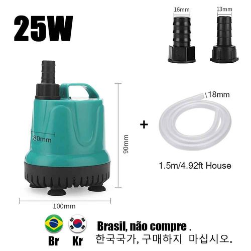 Pompe  Eau Submersible  Aspiration Infrieure Pour Aquarium 220v-240v,Utilise Pour Le Cycle De L'eau Et Le Pompage Du Rservoir  Poissons. - Type P2-25w 1000lh-Eu Plug
