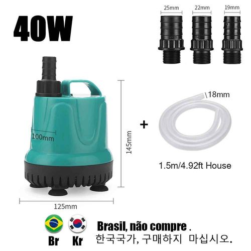 Pompe  Eau Submersible  Aspiration Infrieure Pour Aquarium 220v-240v,Utilise Pour Le Cycle De L'eau Et Le Pompage Du Rservoir  Poissons. - Type P2-40w 1500lh-Eu Plug
