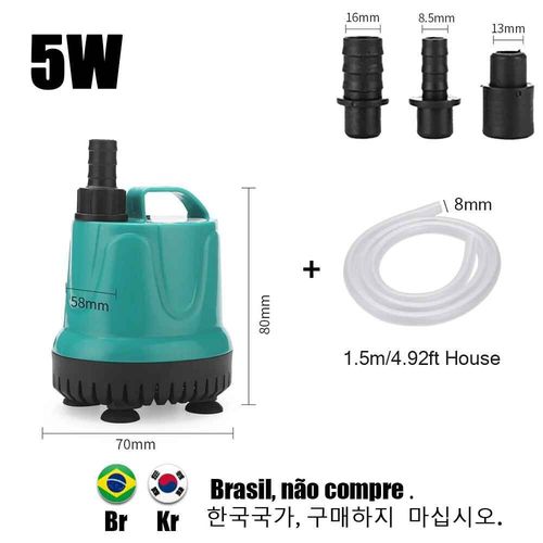 Pompe  Eau Submersible  Aspiration Infrieure Pour Aquarium 220v-240v,Utilise Pour Le Cycle De L'eau Et Le Pompage Du Rservoir  Poissons. - Type P2-5w 300lh-Eu Plug