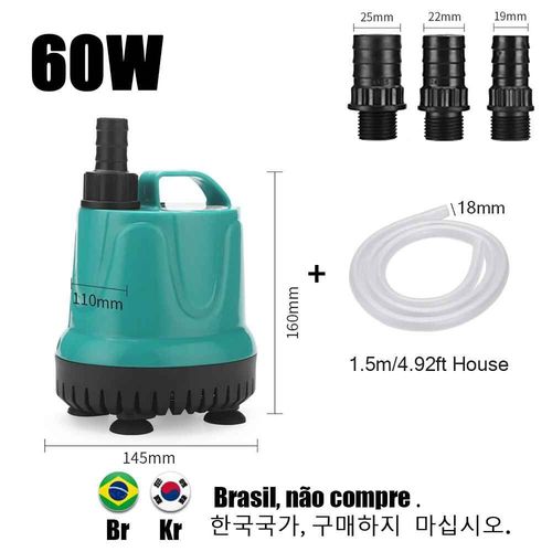 Pompe  Eau Submersible  Aspiration Infrieure Pour Aquarium 220v-240v,Utilise Pour Le Cycle De L'eau Et Le Pompage Du Rservoir  Poissons. - Type P2-60w 2500lh-Eu Plug
