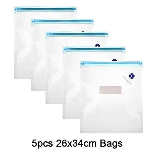 Pompe  Vide lectrique et Sacs de Stockage Rutilisables,Portable,Idal pour la Conservation des Aliments Sous Vide - Type 5pcs 26x34cm