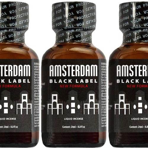 Poppers Pas Cher / Packs Amsterdam Black Label 24ml X3 Push Poppers