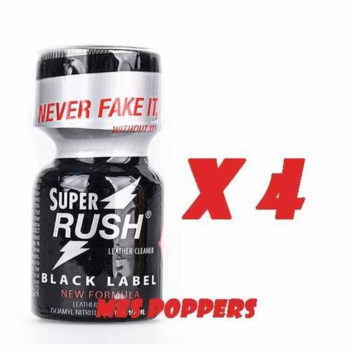 Poppers Super Rush Black Label 10 Ml Par 4