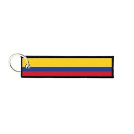 Port cles clef cle homme femme tissu brode imprime drapeau colombie colombien 